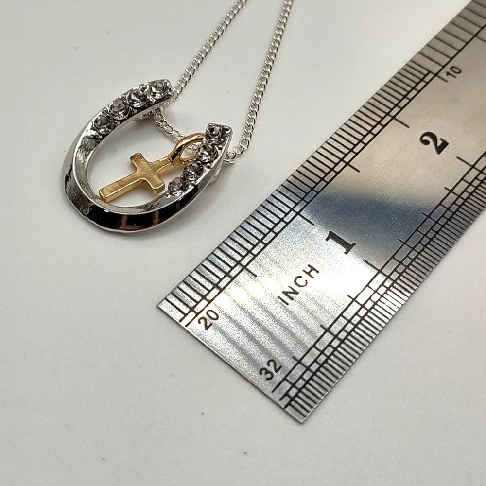 925 Sterling Silver Necklace Horseshoe Cross Gemstones Valentines Birthday Gift
